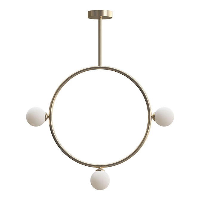 Sleek Circle Pendant Light 3D model image 3