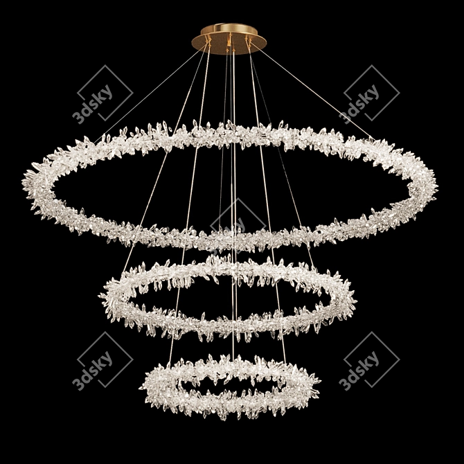 Triple Crystal Pendant Chandelier - Lorenza 3D model image 1