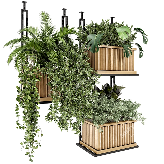 Metal Box Hanging Indoor Plants Set 3D model image 1