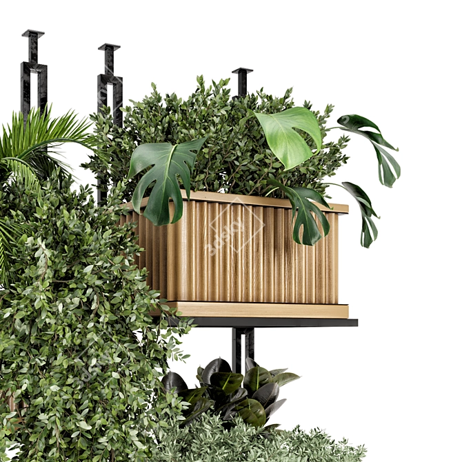 Metal Box Hanging Indoor Plants Set 3D model image 2