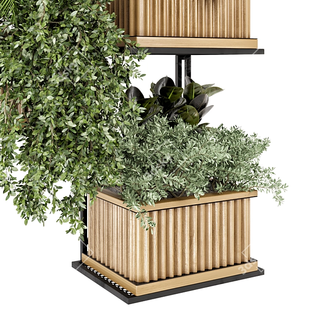 Metal Box Hanging Indoor Plants Set 3D model image 4