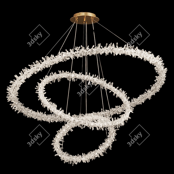 Lorenza Trio Crystal Pendant Chandelier 3D model image 1