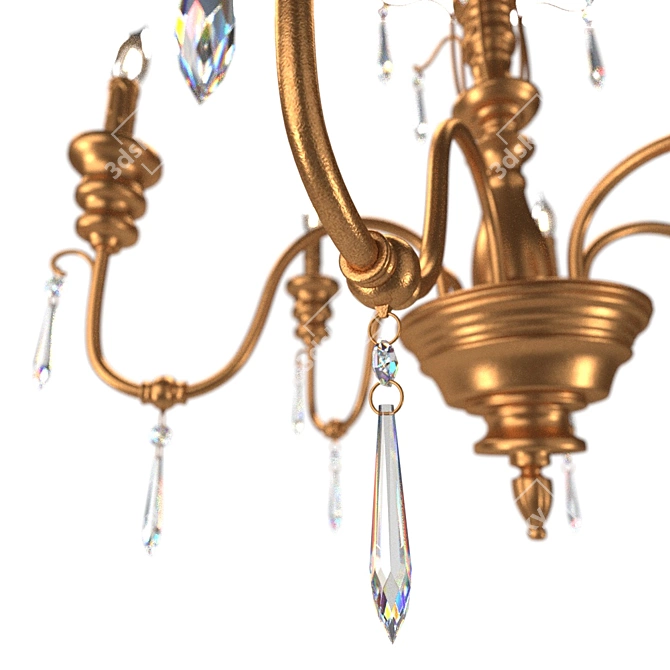 Elegant Brassy French Chandelier 3D model image 3