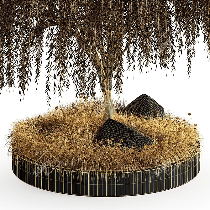 Title: Weeping Willow Tree - Outdoor Garden Design 3D model image 4