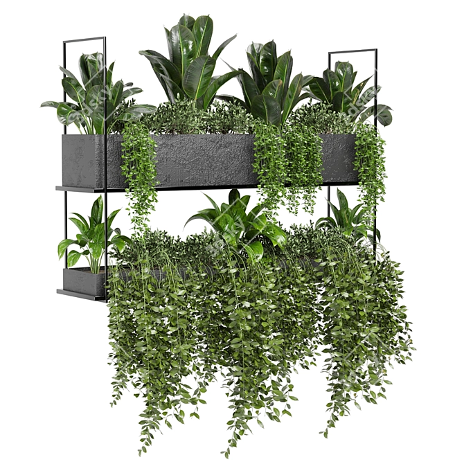 Metal Box Hanging Plants - Set 179 3D model image 7