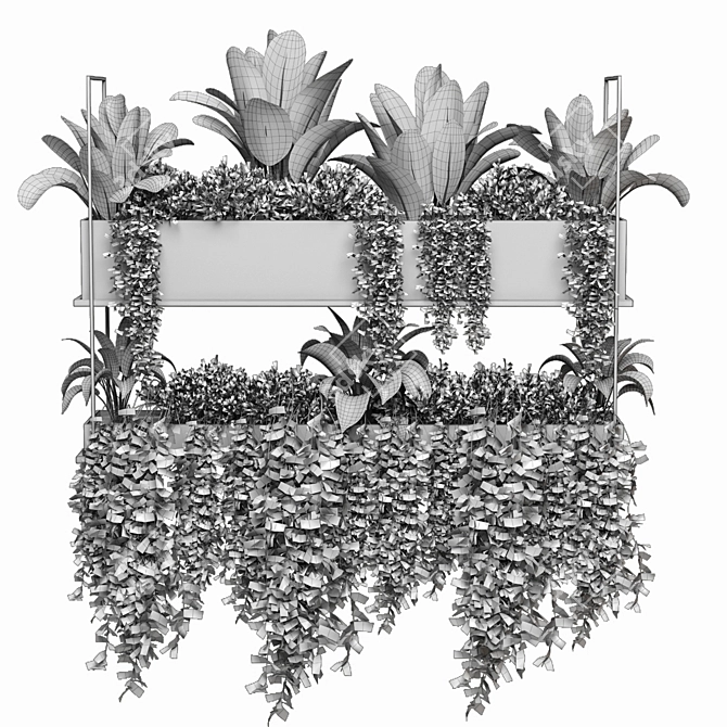 Metal Box Hanging Plants - Set 179 3D model image 2