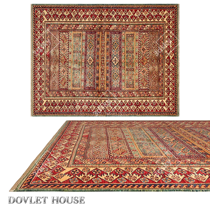 Title: Elegant Kazakh Wool Carpet (Art 16236) 3D model image 1