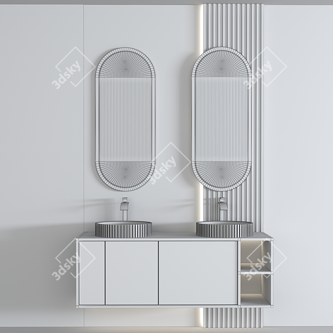 Modern Bathroom Furniture Set 3D model image 4