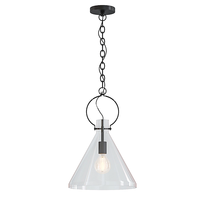 Elegant Limoges Pendant Light 3D model image 1