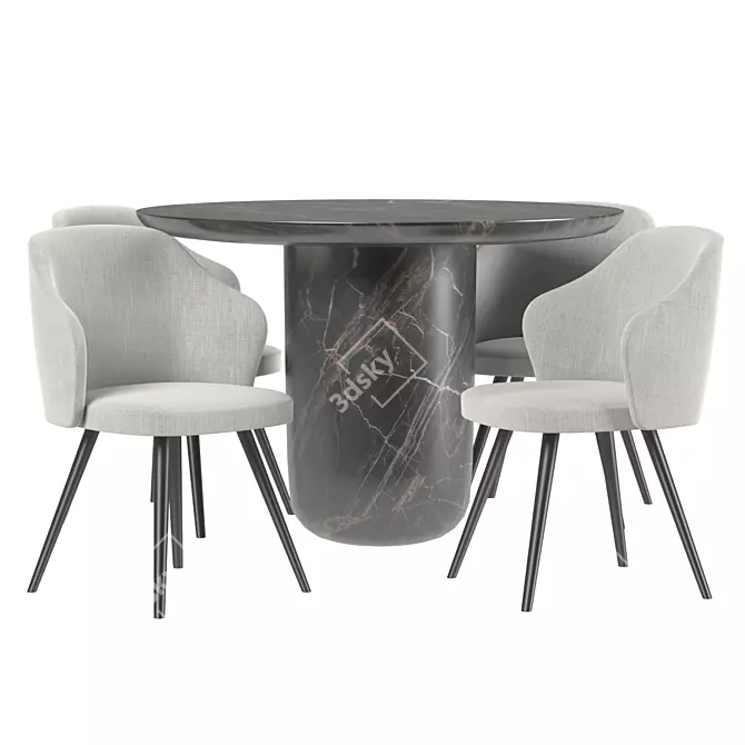 Contemporary Minotti Leslie Dining Set 3D model image 2