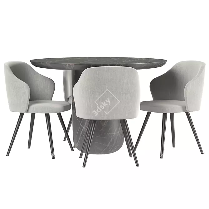 Contemporary Minotti Leslie Dining Set 3D model image 3