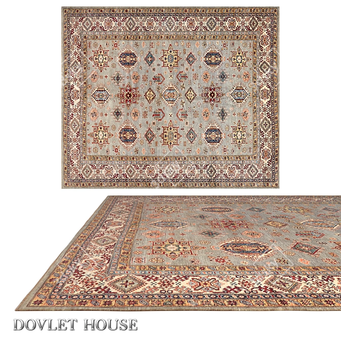 Title: DOVLET HOUSE Carpet - 100% Wool (16280) 3D model image 1