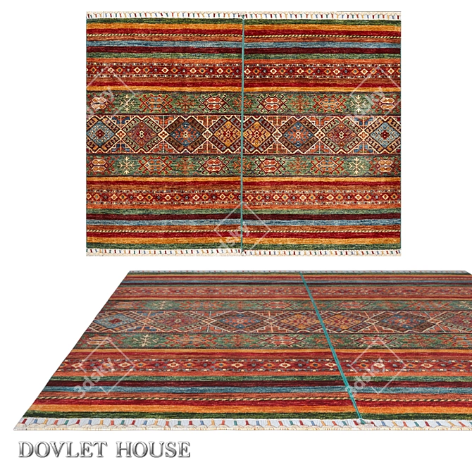 Luxury Double Wool Rug: DOVLET HOUSE 3D model image 1