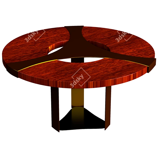 Halley Wood and Metal Dining Table 3D model image 1