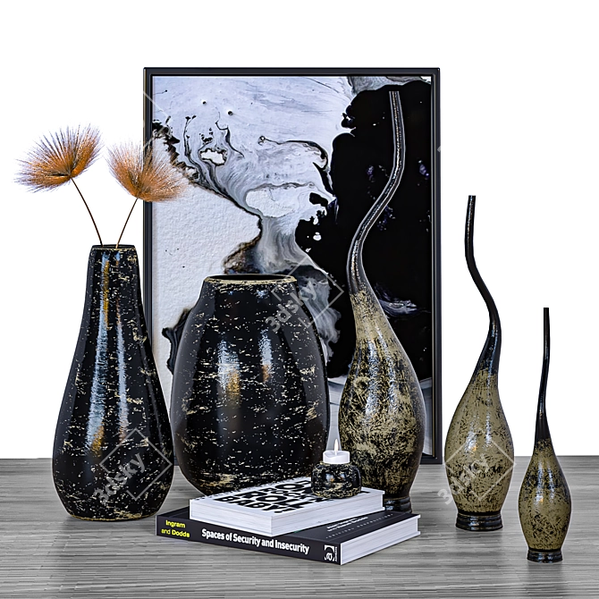 Elegant 50-Piece Decorative Set 3D model image 3