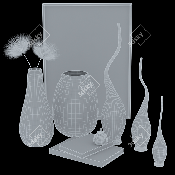 Elegant 50-Piece Decorative Set 3D model image 2