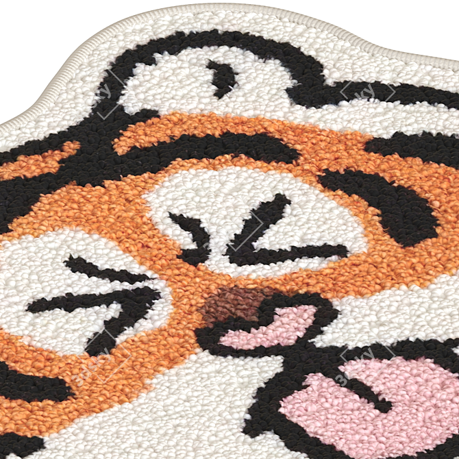 Cartoon Tiger Rug: Playful and Soft 3D model image 2