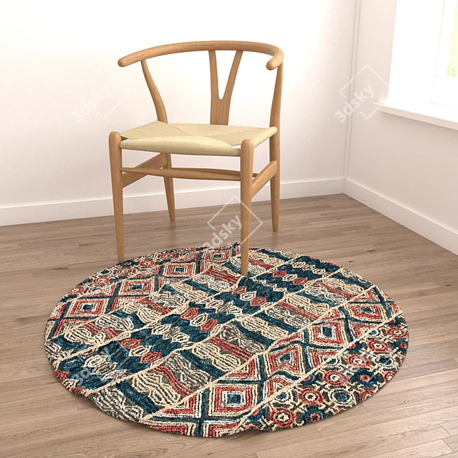 Round Rugs Set | 6 Unique Designs 3D model image 2