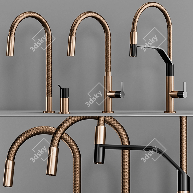 Gessi MESH Kitchen Faucet: Modern Elegance, Multiple Finishes 3D model image 4