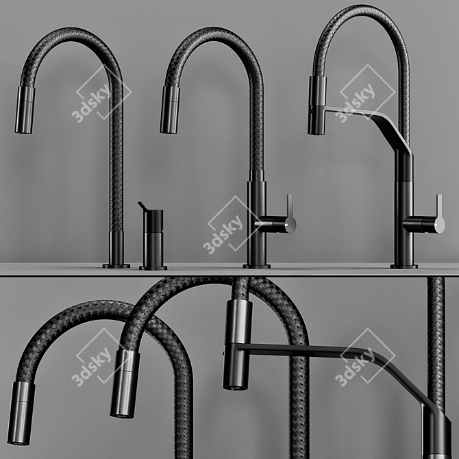 Gessi MESH Kitchen Faucet: Modern Elegance, Multiple Finishes 3D model image 5