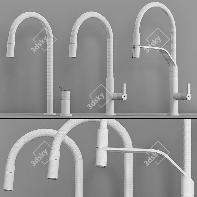 Gessi MESH Kitchen Faucet: Modern Elegance, Multiple Finishes 3D model image 6