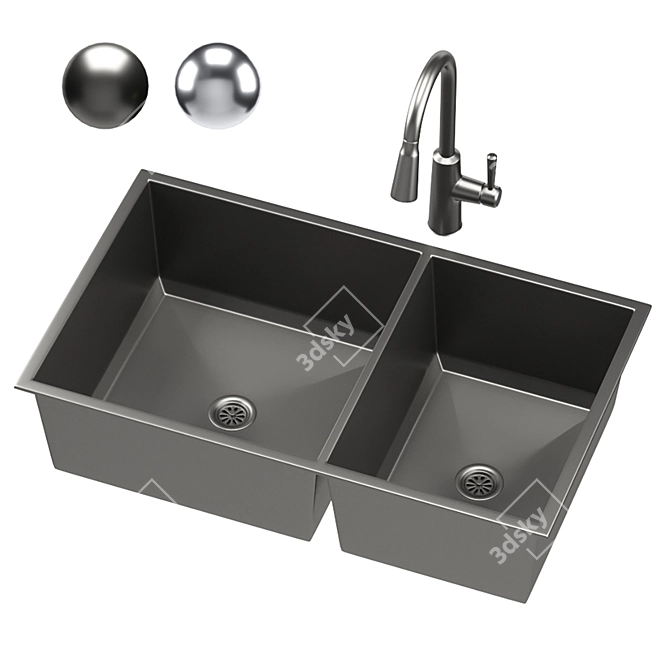 Title: Moen Sculpted Sink 05 3D model image 1