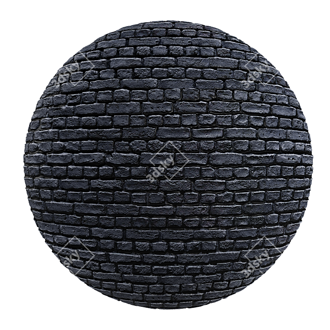 PBR Brick Loft Anthracite: HD Seamless Textures 3D model image 1