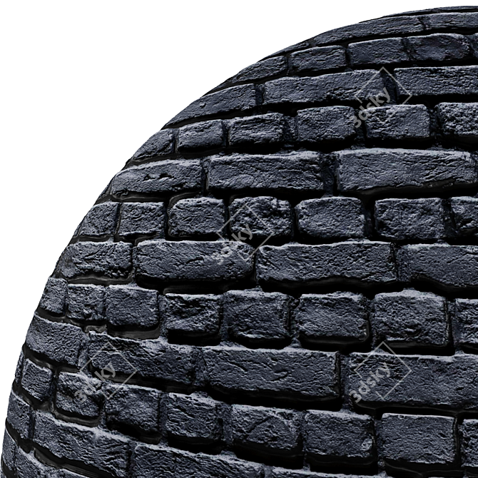 PBR Brick Loft Anthracite: HD Seamless Textures 3D model image 3