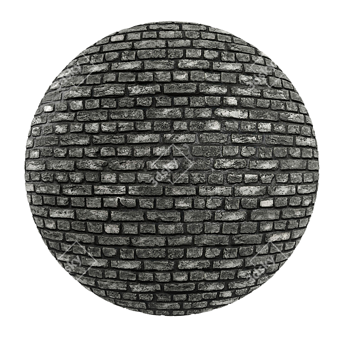 PBR Brick Loft Basalto: HD Seamless Textures 3D model image 1