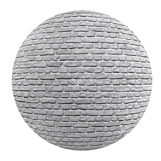 PBR Loft Blanca Brick: HD Seamless Textures 3D model image 1