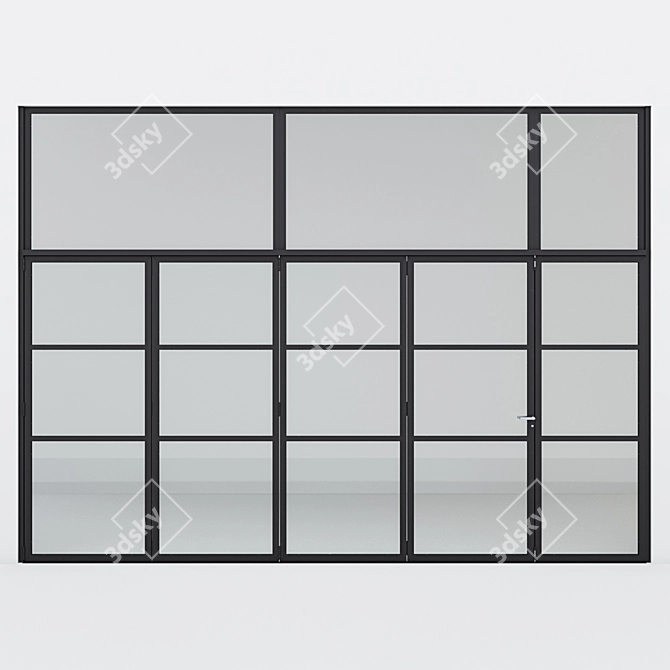 Sleek Aluminum Door 11 3D model image 2