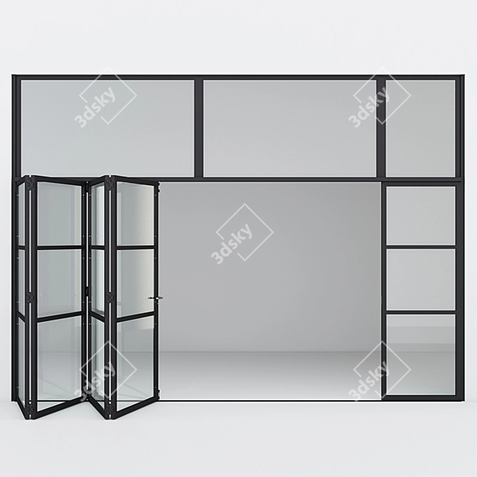 Sleek Aluminum Door 11 3D model image 5