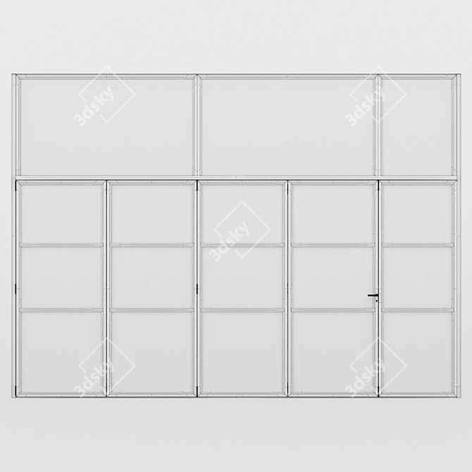 Sleek Aluminum Door 11 3D model image 7