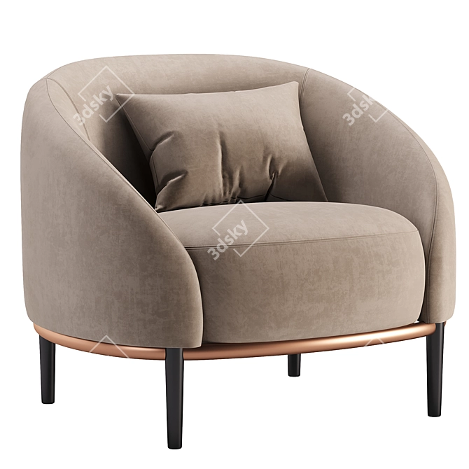 Yoisho Millimeter Armchair: Modern Design, Premium Quality 3D model image 3