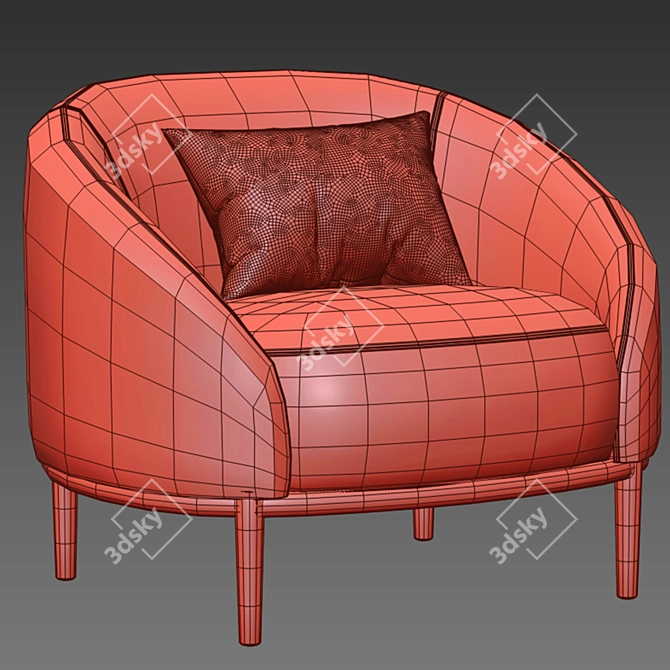 Yoisho Millimeter Armchair: Modern Design, Premium Quality 3D model image 4