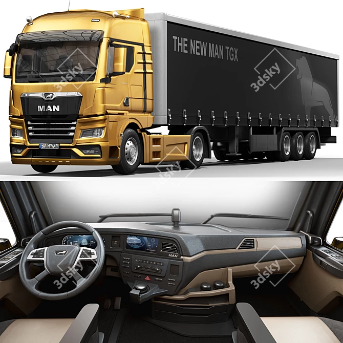 Impressive MAN TGX Model 3D model image 9