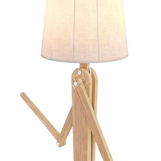 Wooden Mans Children's Floor Lamp 3D model image 3
