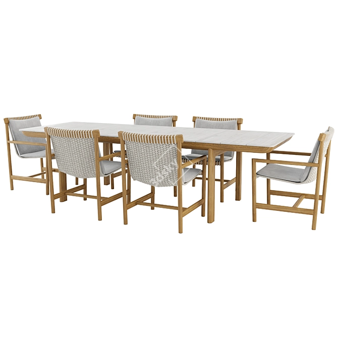 Elegant Outdoor Dining Set by Tribu 3D model image 2