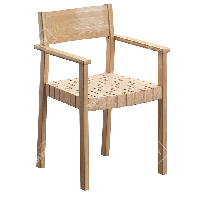 Jysk Vadehavet Oak Dining Chair, Elegant and Ergonomic 3D model image 1