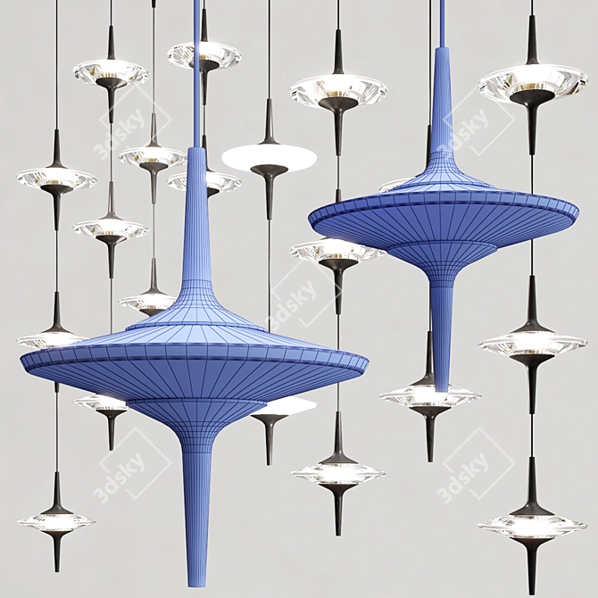 Droplet Celeste Pendant: Elegantly Illuminate Your Space 3D model image 4