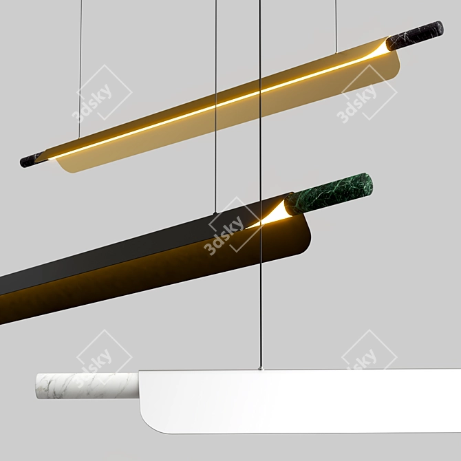 Elegant Formation Pendant Light 3D model image 2