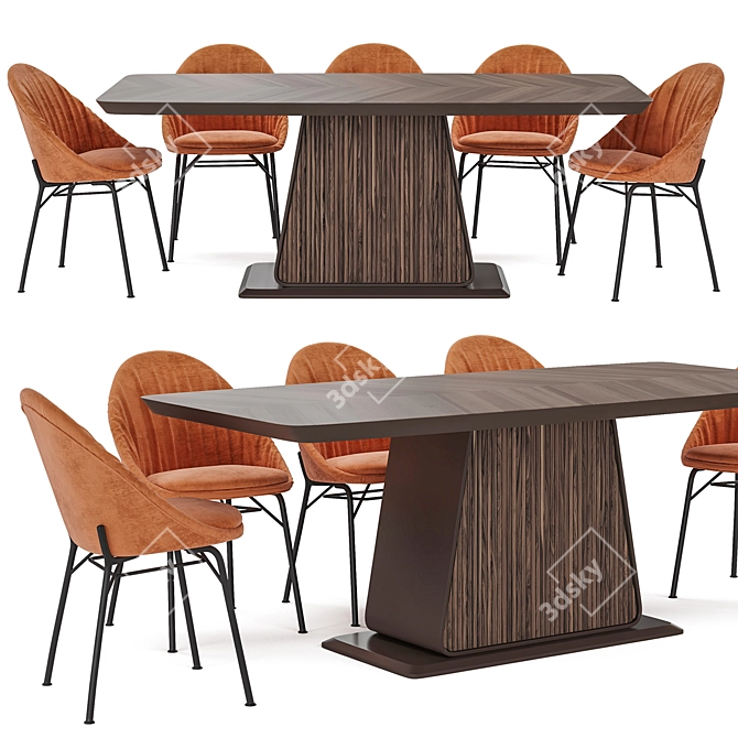 Bomonti Arcadia Dining Set 3D model image 1