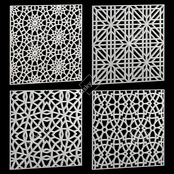 Decorative Square Panels Set - Pack of 14 3D model image 2