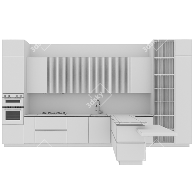 Versatile Italian Modern Kitchen 3D model image 6