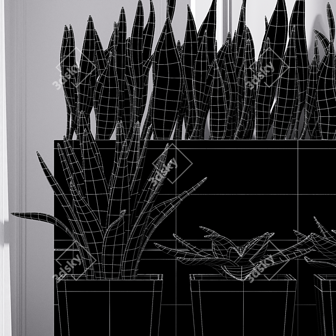 Sanseveria Snake Plant: Office Partition Air Purifier 3D model image 5