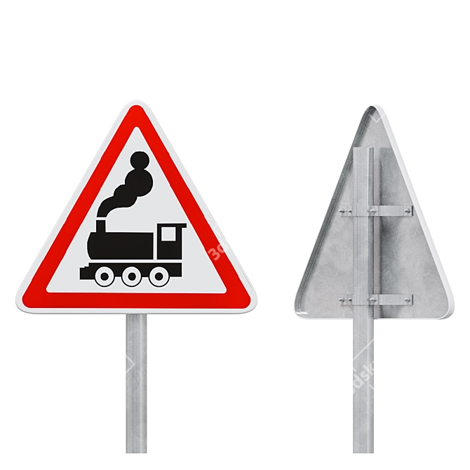 Warning Signs Set 4: High-Quality Polygons & Versatile Design 3D model image 2