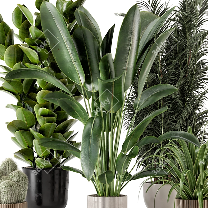 Ferm Living Bau Pot Large - Set 411: Indoor Greenery Bliss 3D model image 6