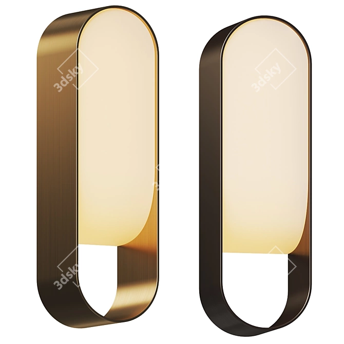 Minimalist Loop LED Wall Sconce 3D model image 1