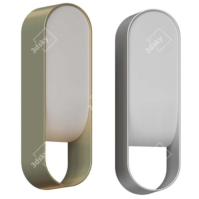 Minimalist Loop LED Wall Sconce 3D model image 2