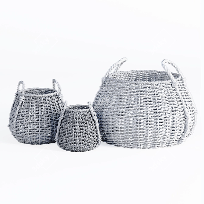 Title: 3D Basket Model, V-ray & Corona Compatible 3D model image 2